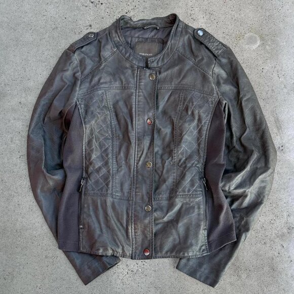 2000s fitted leather jacket - Picture 2 of 8